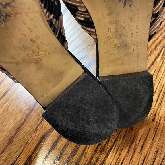 White House Black Market Ruffled Cheetah Leopard Print Sandals - Picture 4 of 4